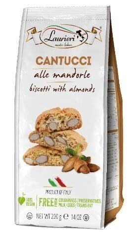 Itāļu cepumi LAURIERI Cantucci, ar mandelēm, 200g